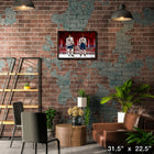 Connor McDavid and Leon Draisaitl Edmonton Oilers Line-Up sur toile - Toile encadree - 31" x 22"-Sous licence officielle de la LNH et de l'AJLNH