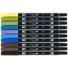 Tombow - Stylos à double pointe, couleurs échelle de gris, paq./10-Pour les artistes, illustrations, petits dessins, ou pour écrire son journal, pratiquer son écriture