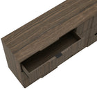 Manhattan Comfort - Clive 72" Commode double à 6 tiroirs style milieu du siècle moderne - Noyer brun-Les façades de tiroirs sculptées présentent des ondulations verticales qui créent une surface rythmée et en relief