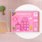 Connetix - Ensemble Caritatif Rose, Contenant 20 Pièces-Toutes les tuiles sont fabriquées en plastique ABS non toxique, sans BPA ni phtalates, scellées par ultrasons et rivetées pour plus de sécurité