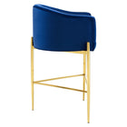 Modway - Savour Touffe Performance Velvet Tabouret de bar - Marine-Rembourrage en mousse dense