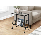 Monarch Specialties - 3308 Table D'Appoint - Metal Noir Avec Verre Trempe-Rayon spacieux