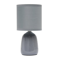 Simple Designs - Petite Round Table Lamp - Gray With Matching Shade-Une base à coudre et un abat-jour en tissu TC assorti sont le complément d'éclairage parfait pour votre espace et s'adaptent à tous les décors !