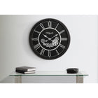 Monarch Specialties - Horloge - 30 po Rond - Mécanisme D'Engrenage - Surdimensionné Grand - Horloge Murale - Noir - Transitionnel-Le cadre en plastique épais et durable avec une surface en verre garantit une qualité durable, ajoutant une touche de sophistication moderne à n'importe quelle pièce