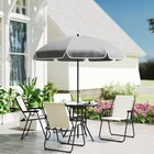 Outsunny - Ensemble de salle à manger de patio avec parasol - ensemble de patio extérieur pliant - crème-Assise en maille respirante pour rester au frais pendant les journées chaudes