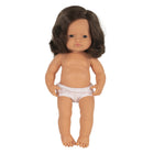 Miniland Educational - Poupée bébé 15 po anatomiquement correcte - Fille de race blanche - Brune-Corps articulé