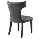 Modway - Curve Cuir végane Chaise à manger - Gris-Capacité de poids de la chaise : 500 lb.