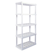 Oskar - Étagère de rangement grande à 5 niveaux - 18 po x 36 po x 74 po - blanc-Capacité totale de 750 lb (340 kg), 150 lb par étagère