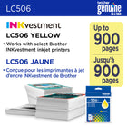 Brother - LC506YS Cartouche d’encre jaune authentique à rendement standard-Les cartouches d’encre jaune à rendement standard LC506YS authentiques de Brother offrent des résultats fiables et constants