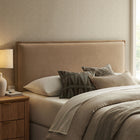 Modway - Camille Mélange de lin rembourré Tête de lit Queen size - Amande-Conception de coussins rembourrés