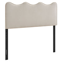 Modway - Athena Velours de performance résistant aux taches Tête de lit Queen size, Amande-Velours de performance résistant aux taches