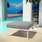 Modway - Harmony Terrasse extérieure Aluminium Ottoman in Gris blanc-Rembourrage en mousse dense confortable