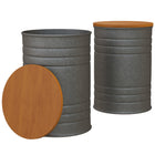 HOMCOM - Tables gigognes - gris-Comprend deux tables basses, un bon ajout à votre maison 