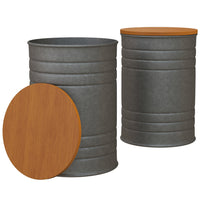 HOMCOM - Tables gigognes - gris-Comprend deux tables basses, un bon ajout à votre maison 