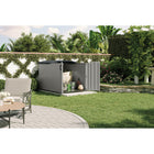 Suncast - Abri horizontal Glidetop de 98 pi³ - couleur gris colombe-Le couvercle glisse pour un accès facile.