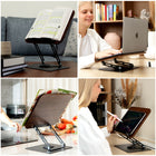 ShoppingAll - Support de livre pliable et réglable avec base rotative à 360° et clips élastiques - Noir-7