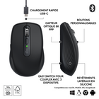 Logitech - MX Anywhere 3S Souris compacte sans fil - Noir-Boostez votre productivité : Avec Logi Options+, personnalisez les boutons, la vitesse de suivi et profitez de personnalisations préconfigurées pour chaque application sur plusieurs appareils.