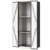 Outsunny - Remise de rangement extérieure 29,9 po L x 21,7 po l x 70,1 po H, avec doubles portes, gris foncé-Avec une empreinte mince de 29,9 po l x 21,7 po P, cette armoire haute s'adapte parfaitement aux patios, balcons ou garages

