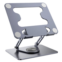 ShoppingAll - Support D’Ordinateur Portable Avec Base Rotative À 360° Pour Ordinateurs Et Tablettes Jusqu’à 17,3 Pouces – SA-LS8R-GRAY-Base Pivotante à 360° – Changez d’angle de vue facilement grâce à la base rotative fluide.