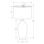Monarch Specialties - Luminaire - 27 po H Lampe De Table - Céramique Gris - Abat-Jour Beige - Contemporain-Avec un cordon noir de 5 pieds de long, cet accent décoratif de taille parfaite et pratique peut être placé sur une table d'appoint ou une table latérale dans votre salon ou votre bureau à domicile, ou sur votre table de chevet pour un style moderne dans votre chambre à coucher