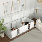 PawHut - Box de mise bas avec portes amovibles pour chiens de taille moyenne - 77 po L x 38 po l x 19 po H-Conception stable en bois de pin et MDF