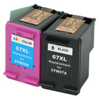 Nexink - Cartouches d’encre HP 67XL 67 à haut rendement - Combo noir et couleur - Paquet de 2-Performance fiable, résultats remarquables