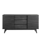 Modway - Render Table buffet de buffet de 63 po ou Meuble TV, Fusain-Étagères ajustables des deux côtés
