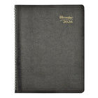 Brownline - 2026 Agenda mensuel Essential 14 mois - 11 po x 8-1/2 po - Noir - Anglais-Un mois par page double avec un bloc par jour 
