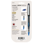 uni-ball - Stylos à bille roulante à aiguille Vision - 0,5 mm - Bleu - paquet de 5-Couleur et construction du canon : Noir