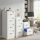 HOMCOM - Armoire de classement verticale à 4 tiroirs avec serrure - blanc-Les serrures indépendantes sécurisent séparément les documents personnels et professionnels 