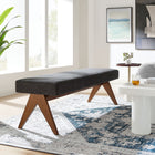 Modway - Lyra 63" Tissu tapis Banc - Gris foncé-Rubberwood Legs