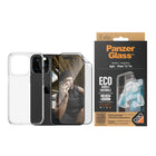 PanzerGlass - Bundle avec HardCase et Matrix Glass pour iPhone 15 Pro - Transparent-Le revêtement antibactérien tue jusqu'à 99,99 % de toutes les bactéries de surface courantes
