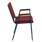 Flash Furniture – Chaise empilable robuste à revêtement et accoudoirs Hercules rembourrée de 3 po, bourgogne à motifs-Capacité de poids de 550 lb