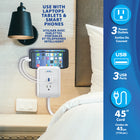 Bell + Howell - Prolongateur de Prise Power Pro-Avec station d’accueil pour appareil : vous pouvez connecter jusqu’à 2 appareils tout en les chargeant avec la station d’accueil intégrée sur le dessus de l’appareil