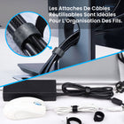 ShoppingAll - Plateau de rangement de câbles sous le bureau avec 10 attaches de câbles - Noir - Paquet de 2-7