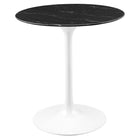 Modway - Lippa Rond de 28 po Faux marbre Table à manger, Blanc Noir-Table à manger moderne