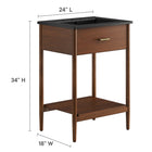 Modway - Zaire 24" Vanette de salle de bain - Noir noyer-Tiroir fixe