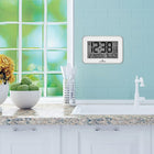 Marathon – Horloge murale atomique, avec cristal, blanc-HUMIDITÉ INTÉRIEURE : En plus de l'heure, du jour, du mois, de la date et de la température intérieure, cette horologe affiche également l'humidité intérieure