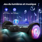 Gyrocopters - Hoverboard PRIME pour enfants - Vitesse de 15 km/h - 300 W - 6,5 pouces - Roues LED - Haut-parleur Bluetooth - Noir-Fonctionnalités intelligentes et divertissement intégré, avec des haut-parleurs Bluetooth qui synchronisent votre musique préférée directement avec votre trajet
