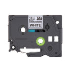 Brother Ruban adhésif très résistant blanc avec texte noir authentique pour étiqueteuses P-touch, 12 mm de largeur-Parfait pour une variété d'usages d’étiquetage professionnel ou industriel