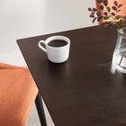 Modway - Lippa 24 po Carré Table à manger, Noyer cerisier blanc-Base en métal blanc résistante aux éclats