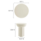Modway - Caspian Béton rond Table d’appoint - Blanc-Revêtement de béton