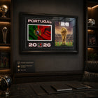 Frameworth - Coupe du Monde FIFA 2026 Officielle Portugal Cadre Drapeau et Trophée - 15 po x 24 po-Arrive prêt à accrocher et constitue un cadeau remarquable pour les amateurs de soccer et les collectionneurs de la Coupe du Monde.