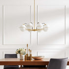 Modway - Hanna 8-Lumière Lustre - Or opale-Installation professionnelle requise