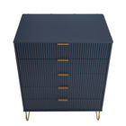 Manhattan Comfort - Dumbo commode moderne et commode haute 5 tiroirs - bleu minuit - ensemble de 2-10
