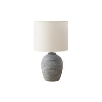 Monarch Specialties - Luminaire - 17 po H Lampe De Table - Céramique Gris - Abat-Jour Ivoire / Crème - Contemporain - Moderne-Une lampe de table élégante de 17 pouces de haut avec une base en céramique grise en forme de jarre dans une finition texturée élégamment vieillie, ce qui en fait l'accent parfait pour tout salon contemporain, chambre à coucher ou bureau à domicile