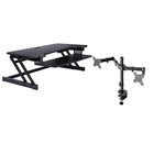 Rocelco – Soulève-moniteur réglable de luxe DADRDM2 pour bureau assis/debout avec support pour double moniteur, noir-Convient à deux moniteurs ACL/DEL de 13 po à 27 po, de 17,6 lb chacun