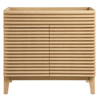 Modway - Render 36" Armoire à coiffeuse de salle de bain - Chêne-Vanité moderne du milieu du siècle