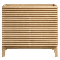 Modway - Render 36" Armoire à coiffeuse de salle de bain - Chêne-Vanité moderne du milieu du siècle