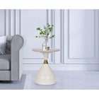 Brassex - Table d'appoint 536978 - blanche-Dessus incrusté